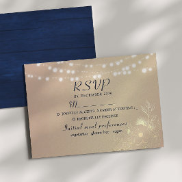 Rustikale String Lights Hochzeit RSVP-Karte RSVP Karte