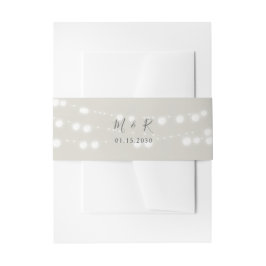 Rustikale String Lights Hochzeitband Einladungsbanderole