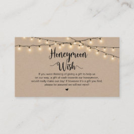 Rustikale String Lights, Kraft, Flitterwochen Begleitkarte