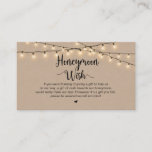 Rustikale String Lights, Kraft, Honeymoon Wish Begleitkarte<br><div class="desc">Das ist der moderne Rustikale Bauernhof Brown Kraft,  String Lights Design,  Black Script Minimalismus,  Schriftzeichen Schriftart,  Wedding Enclosure Card. Sie können die Farben des Schriftartes ändern und Ihre Hochzeitsdetails in den entsprechenden Schriftart / Schrift hinzufügen. #TeeshaDerrick</div>