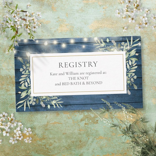 Rustikale String Lights Polterabend Geschenkliste Begleitkarte (Rustic String Lights Wedding Shower Gift Registry Enclosure Card)