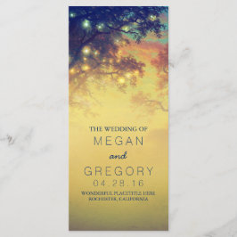 Rustikale String Lights und Trees Wedding Programs Programm