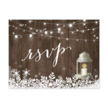 Rustikale Stringlampen Snowflakes Hochzeit RSVP