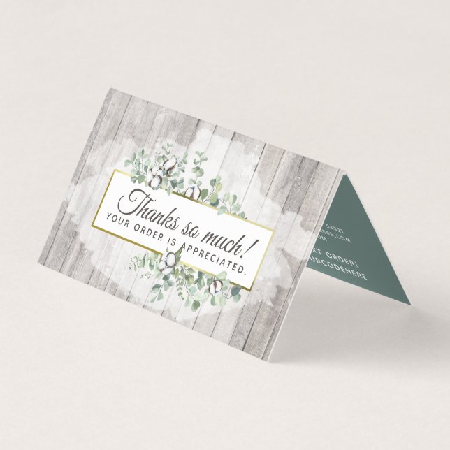 Rustikale Südküstenwolle Danke Karte (Vorderseite)