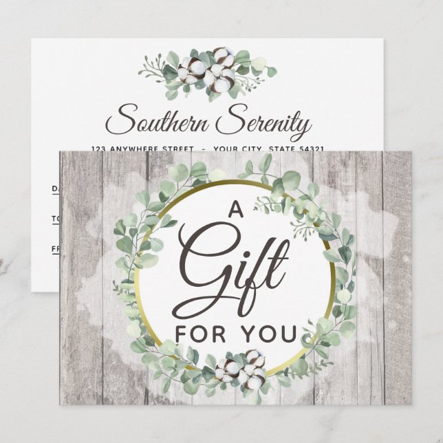 Rustikale Südliche Baumwollzertifikatkarte Einladung (Vorne/Hinten)