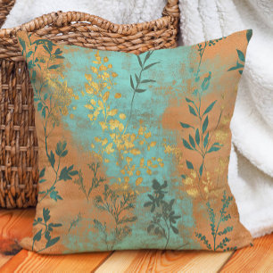 Rustikale südwestliche Boho-Chic-Terrakotta-Türkis Kissen