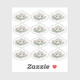 Rustikale Südwolle Boll Blume Grünfolien Aufkleber