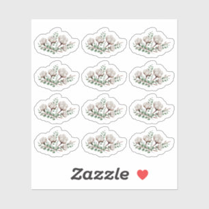 Rustikale Südwolle Boll Blume Grünfolien Aufkleber