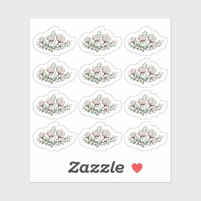 Rustikale Südwolle Boll Blume Grünfolien Aufkleber (Blatt)