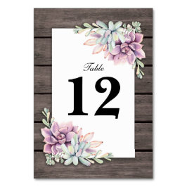 Rustikale sukkulente blumenreiche Hochzeiten Tisch Tischnummer