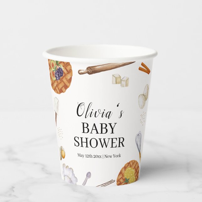 Rustikale Süsse Backkuchen Kinderdusche Pappbecher (Vorderseite)