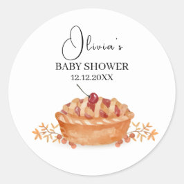 Rustikale Süsse Pie Cherry Fall Baby Dusche Runder Aufkleber