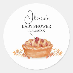 Rustikale Süsse Pie Cherry Fall Baby Dusche Runder Aufkleber
