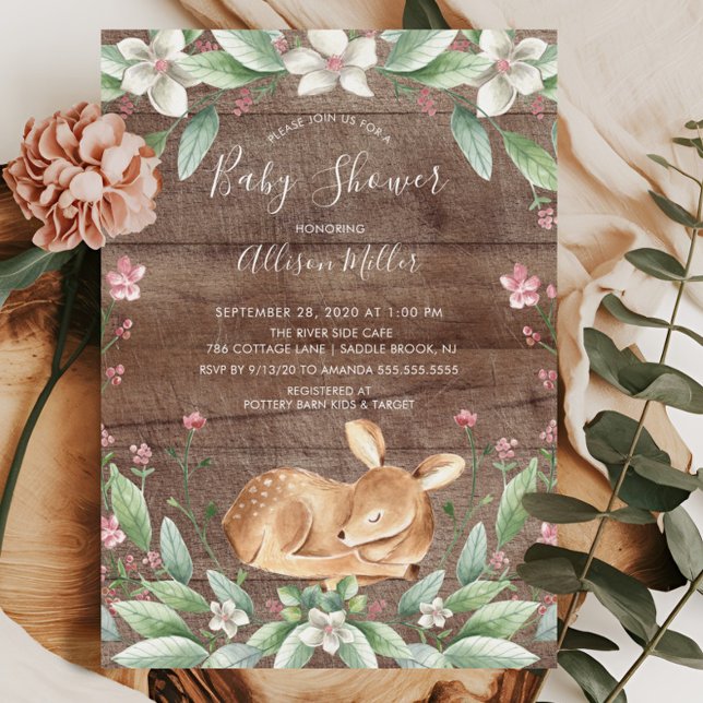 Rustikale Sweet Deer Neutral Baby Shower Einladung (Von Creator hochgeladen)