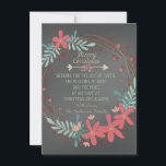 Rustikale Tafel Christliche Weihnachtskarte Feiertagskarte<br><div class="desc">Rustikal rosa und aquamarin blaue rustikale Kreide Christlichen Kalkboard Weihnachtskarte. Dieses Land Christlichen Weihnachtswohnungen Weihnachtskarte Weihnachten Weihnachtskarte ist leicht mit Ihren Details angepasst.</div>