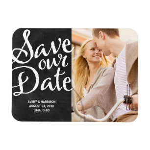 Rustikale Tafel   FOTO SAVE THE DATE Magnet