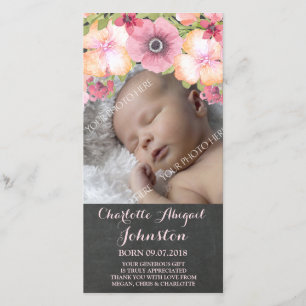 Rustikale Tafel-Rosa-Blumen danken Ihnen zu Dankeskarte