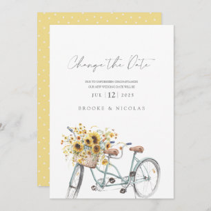 Rustikale Tandem-Bicycle Sonnenblume Wasserfarbenh Save The Date