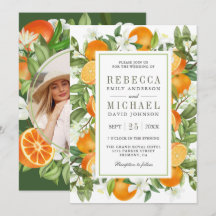 Rustikale Tangerine-Zitrus-Orange Foto-Hochzeit