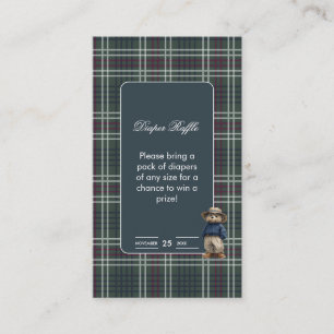 Rustikale Tartan Bärendusche Windelwindeln Begleitkarte