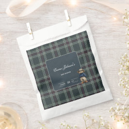 Rustikale Tartan Bear Baby Dusche Geschenktütchen