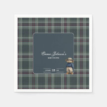 Rustikale Tartan Bear Baby Dusche