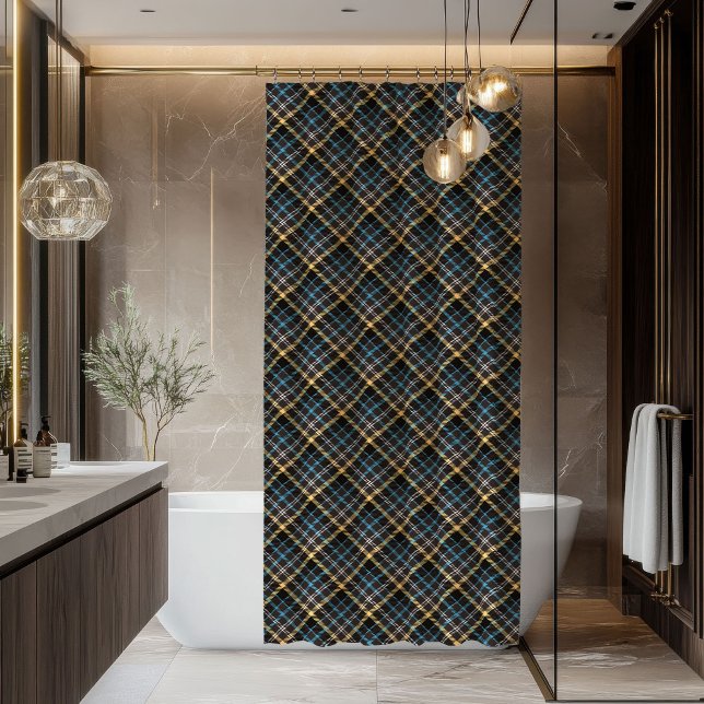 Rustikale Tartan-Karo-Vorhang-Männerhöhle-Badezimm Duschvorhang (Rustic Tartan Plaid Curtain Man Cave Bath Decor)