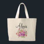 Rustikale Tasche der Blumenbrücke - Personalisiert<br><div class="desc">Feiern Sie Ihr Brautparty mit diesen charmanten rustikalen Taschen, mit zarten Blumenmotiven und individuelle Name-Personalisierung auf Premium 12oz Baumwolle Leinwand. Das geräumige 18"x16" Format passt auf das Wesentliche des Hochzeitstages, während die verstärkten 10" Griffe für Komfort sorgen. Von Jungfernhäusern wegen ihrer sentimentalen Pflegequalität und ihres praktischen Wiederverwendungswertes geliebt. (Produktangabe: Tasche...</div>