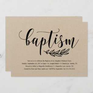 Rustikale Taufe Einladung