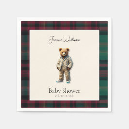 rustikale Teddy Baby Dusche Serviette