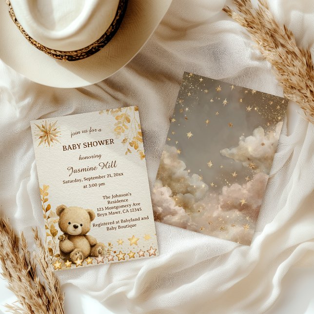 Rustikale Teddy Bear Baby Dusche ältere Sterne Einladung (Von Creator hochgeladen)