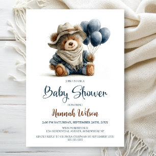Rustikale Teddybär-Baby-Shower-Einladung Einladung
