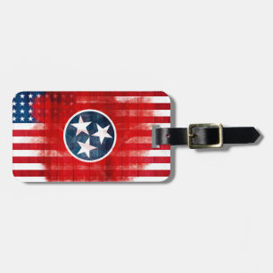 Rustikale Tennessean amerikanische Flagge Gepäckanhänger
