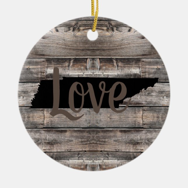 rustikale TENNESSEE-LIEBE in Skripten | Keramik Ornament (Vorne)