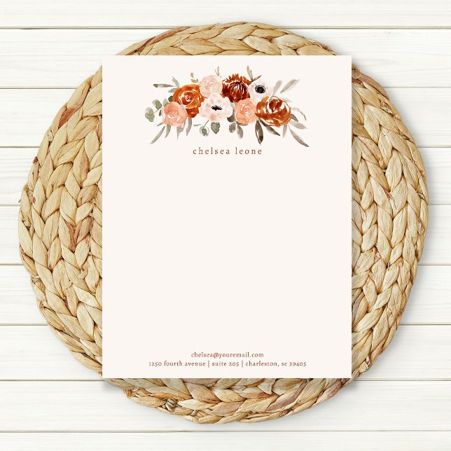 Rustikale Terracotta Blume Boho Briefbogen (Von Creator hochgeladen)
