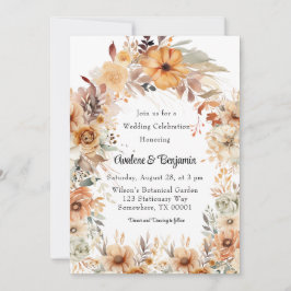 Rustikale Terracotta Blumenstrauß Einladung