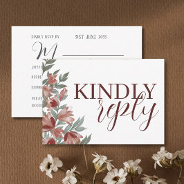 Rustikale Terracotta Botanische UAWG Wedding RSVP Karte