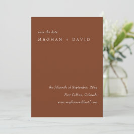 Rustikale Terracotta Burnt Orange Modern Gerettet  Save The Date