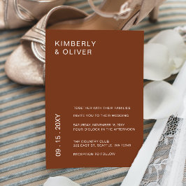 Rustikale Terracotta Burnt Orange Moderne Hochzeit Einladung
