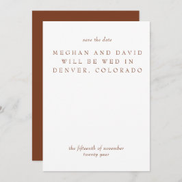 Rustikale Terracotta Burnt Orange Moderne Save The Date