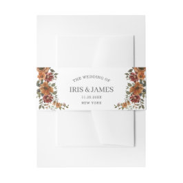 Rustikale Terracotta Burnt Orange Rust Floral Wedd Einladungsbanderole