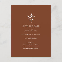 Rustikale Terracotta Einfach botanisch Save the Da Ankündigungspostkarte