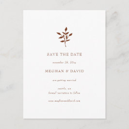 Rustikale Terracotta Einfach botanisch Save the Da Ankündigungspostkarte