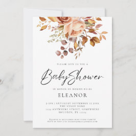 Rustikale Terracotta Florals Kinderdusche Einladun Einladung