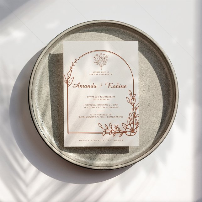 Rustikale Terracotta Hochzeit Einladung (Von Creator hochgeladen)