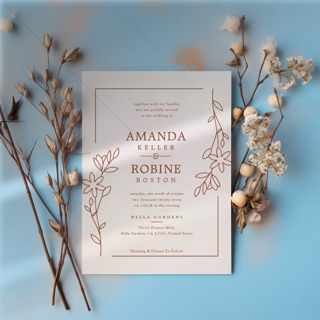 Rustikale Terracotta Hochzeit Einladung (Von Creator hochgeladen)