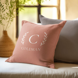 Rustikale Terracotta Monogram erste Indoor Outdoor Kissen
