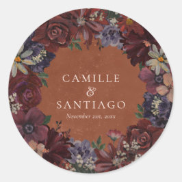 Rustikale Terracotta Runder Aufkleber