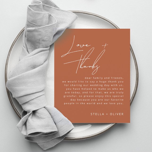 Rustikale Terracotta Script Wedding Reception Card (Rustic Terracotta Script Wedding Reception Card)