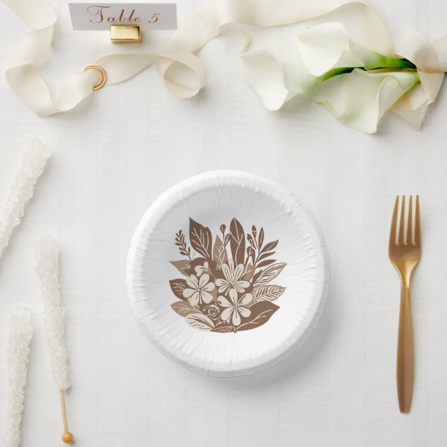 Rustikale Terracotta Wildblume Boho Spring Style Pappteller (Hochzeit)